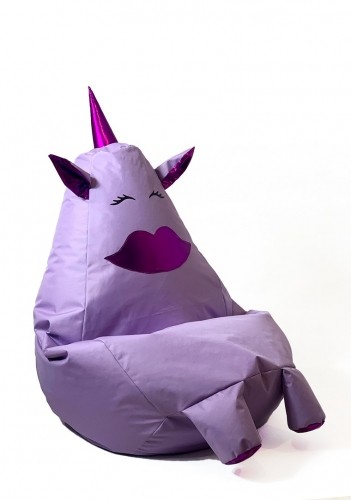 Go Gift Sako bag pouffe Unicorn with mouth purple XL 130 x 90 cm image 1