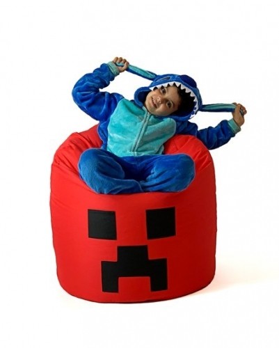 Go Gift Minecraft red XXL 110 x 90 cm Sako bag pouffe image 1