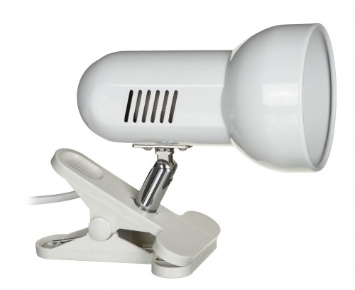 Activejet Clip-on desk lamp, white, metal, E27 thread image 1
