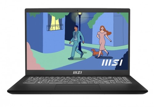 MSI Modern 15 B12MO-686PL Laptop 39.6 cm (15.6") Full HD Intel® Core™ i7 i7-1255U 16 GB DDR4-SDRAM 512 GB SSD Wi-Fi 6 (802.11ax) Windows 11 Home Black image 1