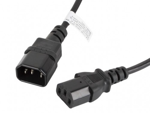 Lanberg CA-C13E-10CC-0018-BK power cable Black 1.8 m C13 coupler C14 coupler image 1