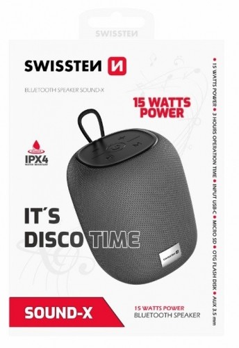 Swissten SOUND-X Bluetooth Portatīvs Bezvadu Skaļrunis USB | Micro SD | 15W | AUX image 1