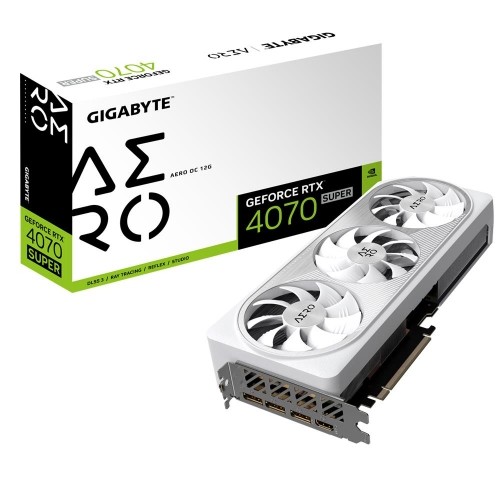 Graphics Card|GIGABYTE|NVIDIA GeForce RTX 4070 SUPER|12 GB|GDDR6X|192 bit|PCIE 4.0 16x|GPU 2565 MHz|1xHDMI|3xDisplayPort|GV-N407SAEROOC-12GD1.0 image 1