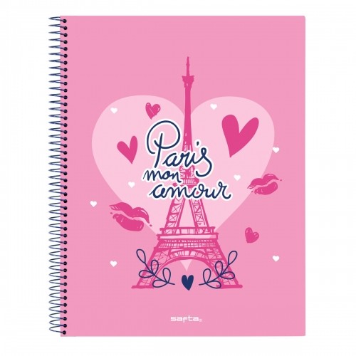 Notebook Safta Paris Pink Navy Blue A4 120 Sheets image 1