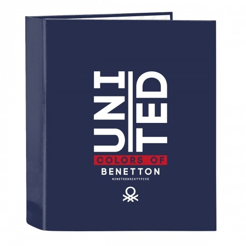 Ring binder Benetton Varsity Navy Blue A4 27 x 33 x 6 cm image 1