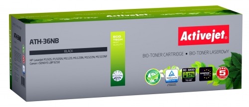 BIO Activejet ATH-36NB toner for HP, Canon printers, Replacement HP 36A CB436A, Canon CRG-713; Supreme; 2000 pages; black. ECO Toner. image 1
