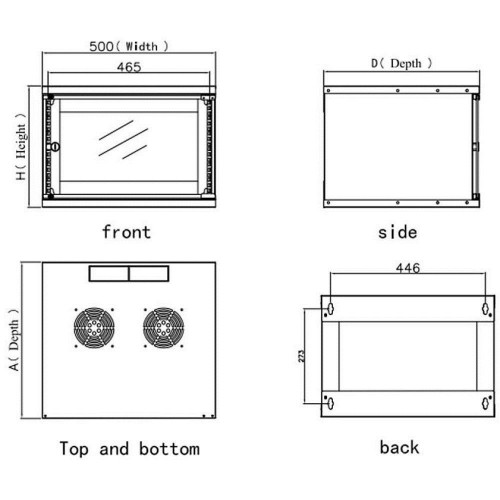 Techly Wall Rack Cabinet 19 6U prof. 320 Grey Assembled" I-CASE EL-1006G32 image 1