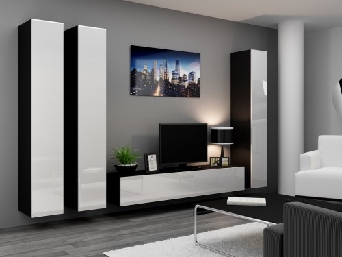 Cama Meble Cama Full cabinet VIGO '180' 180/40/30 white/black gloss image 1