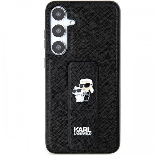 Karl Lagerfeld KLHCS24LGSAKCPK S24 Ultra S928 czarny|black hardcase Gripstand Saffiano Karl&Choupette Pins image 1