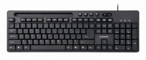 Gembird Multimedia keyboard with phone stand KB-UM-108	 Multimedia Wired US Black image 1