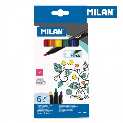 Set of Felt Tip Pens Milan Ø 4 mm Blue Multicolour image 1