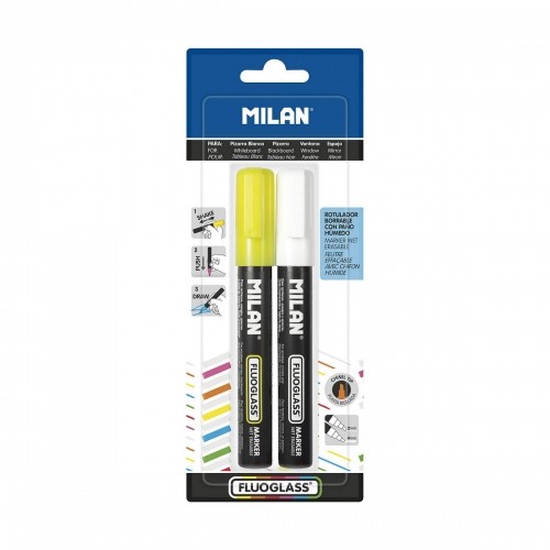 Marker pen/felt-tip pen Milan Fluoglass Erasable ink PVC image 1