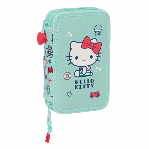 Double Pencil Case Hello Kitty Sea lovers Turquoise 12.5 x 19.5 x 4 cm (28 Pieces) image 1