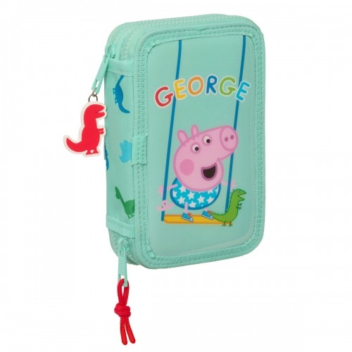 Double zīmuļu futrālis Peppa Pig George Piparmētra 12.5 x 19.5 x 4 cm (28 Daudzums) image 1