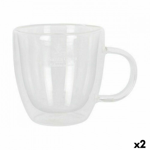 Set of Mugs Santa Clara Borosilicate Glass 150 ml Thermal 2 Units (2 Pieces) image 1