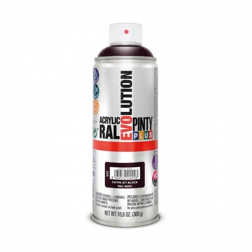 Spray paint Pintyplus Evolution RAL 9005 400 ml Satin finish Jet Black image 1