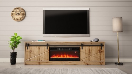 Cama Meble RTV GRANERO + fireplace cabinet 200x56.7x35 oak wotan image 1