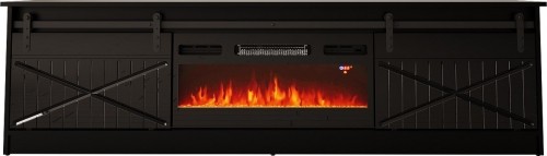 Cama Meble RTV GRANERO + fireplace cabinet 200x56.7x35 black/black gloss image 1
