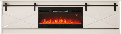Cama Meble RTV GRANERO + fireplace cabinet 200x56.7x35 white/gloss white image 1