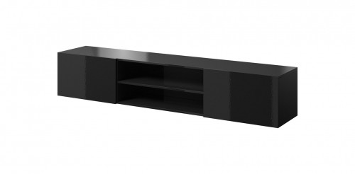 Cama Meble RTV cabinet SLIDE 200K 200x40x37 cm all in gloss black image 1