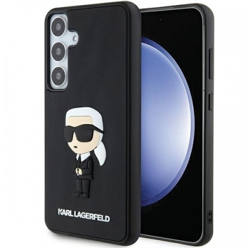 OEM Original Pouch KARL LAGERFELD  hardcase 3D Rubber Ikonik KLHCS24S3DRKINK for Samsung Galaxy S24 black image 1