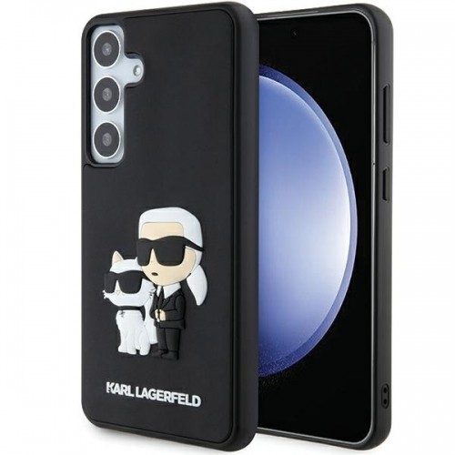 OEM Original Pouch KARL LAGERFELD  hardcase 3D Rubber Karl&Choupette KLHCS24S3DRKCNK for Samsung Galaxy S24 Plus black image 1