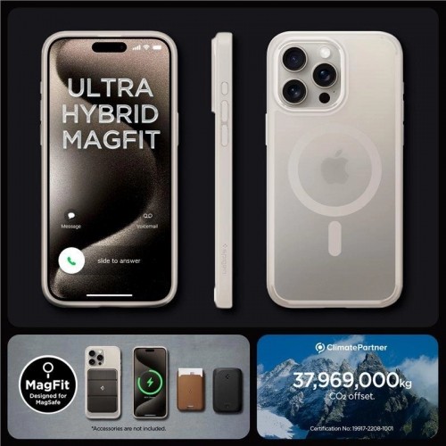 Spigen Ultra Hybrid Mag case with MagSafe for iPhone 15 Pro - matte natural titanium image 1