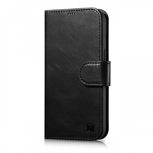 iCarer Oil Wax Wallet Case 2in1 Cover iPhone 14 Plus Anti-RFID Leather Flip Case Black (WMI14220723-BK) image 1