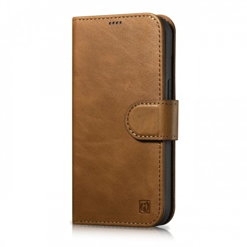 iCarer Oil Wax Wallet Case 2in1 Cover iPhone 14 Pro Anti-RFID Leather Flip Case Brown (WMI14220722-TN) image 1