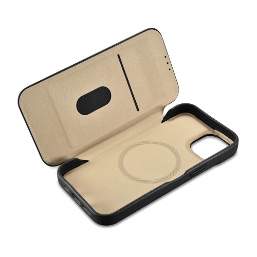 iCarer CE Premium Leather Folio Case iPhone 14 magnetic flip case MagSafe black (WMI14220713-BK) image 1