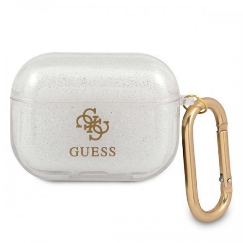 Guess GUAPUCG4GT AirPods Pro cover Transparent Glitter Collection image 1