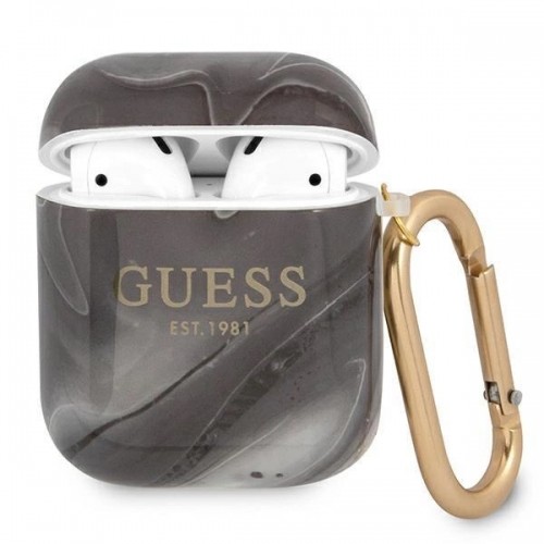 Guess GUA2UNMK AirPods cover black|black Marble Collection image 1