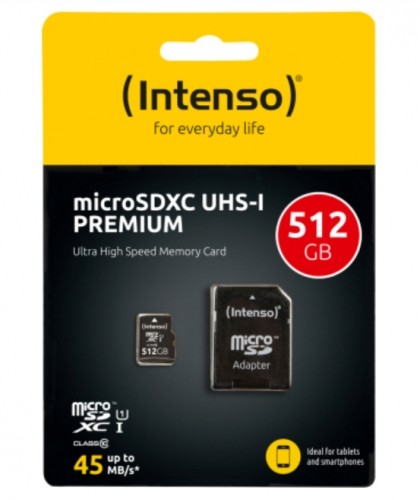 Intel Intenso microSDXC Class 10 UHS-I Карта памяти 512GB image 1
