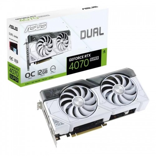 Graphics Card|ASUS|NVIDIA GeForce RTX 4070 SUPER|12 GB|GDDR6X|192 bit|PCIE 4.0 16x|Two and Half Slot Fansink|1xHDMI|3xDisplayPort|DUAL-RTX4070S-O12G-WHITE image 1