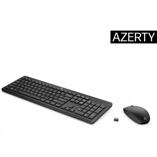 Keyboard and Mouse HP 3L1F0AA Azerty French White Black image 1