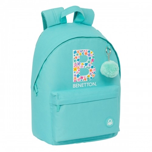 Laptop Backpack Benetton Letter Green 31 x 41 x 16 cm image 1