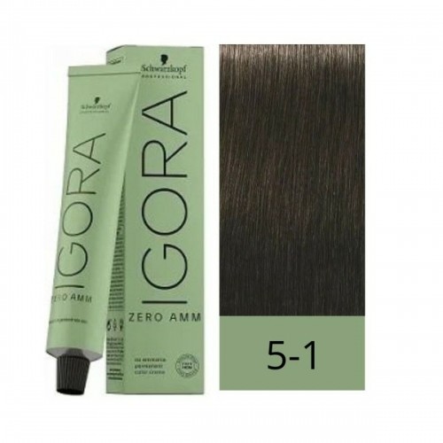 Noturīga Krāsa Schwarzkopf Igora Zero Amm Nº 5-1 Gaišs Pelēki Kastaņains 60 ml image 1