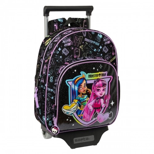 School Rucksack with Wheels Monster High Black 28 x 34 x 10 cm image 1