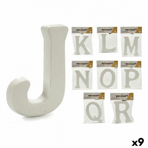 Letters JKLMNOPQR White polystyrene 2,5 x 22 x 17 cm (9Units) image 1