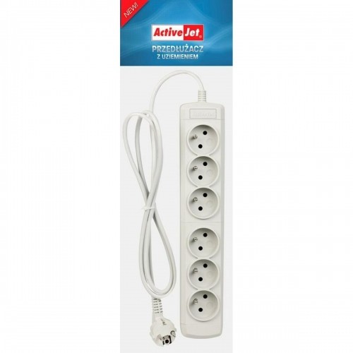 Extension Lead Activejet 6GNU Grey 3 m image 1