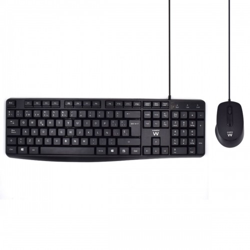 Keyboard and Mouse Ewent EW3006 Black Spanish Qwerty QWERTY image 1