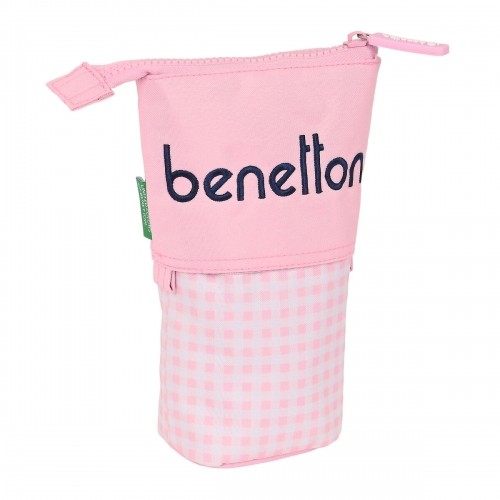 Pencil Holder Case Benetton Vichy Pink (8 x 19 x 6 cm) image 1