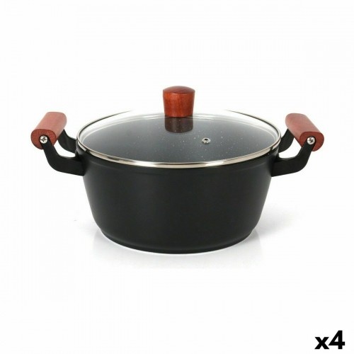 Casserole with glass lid Quttin Doha 39 x 28 x 15 cm (4 Units) image 1