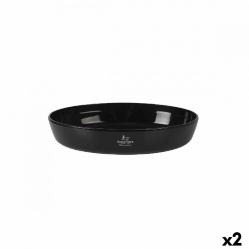 Oven Dish Santa Clara Silicone Borosilicate Glass Oval 30 x 21 x 6,5 cm (2 Units) image 1