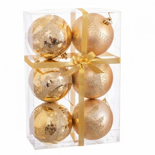 Christmas Baubles Golden Plastic Deer 8 x 8 x 8 cm (6 Units) image 1