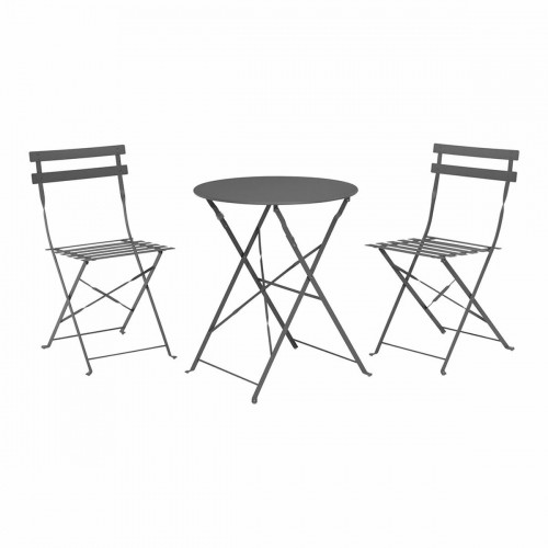 Table set with 2 chairs IPAE Progarden Bistró Foldable Anthracite (3 Pieces) image 1