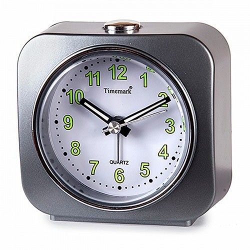 Table clock Timemark Grey Green Plastic 9 x 9 x 4 cm image 1