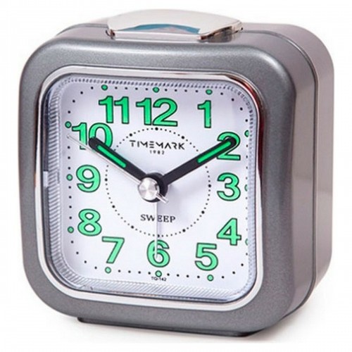 Analogue Alarm Clock Timemark Grey Silent with sound Night mode (7.5 x 8 x 4.5 cm) image 1