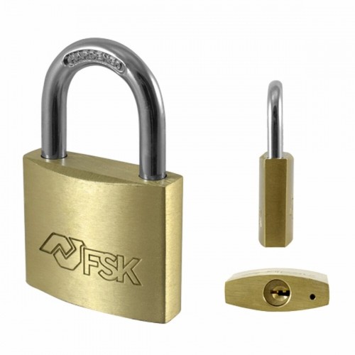 Key padlock Ferrestock 30 mm Brass image 1