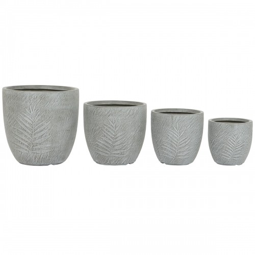 Set of Planters Home ESPRIT Light grey Fibreglass Magnesium 44 x 44,5 x 43 cm (4 Units) image 1